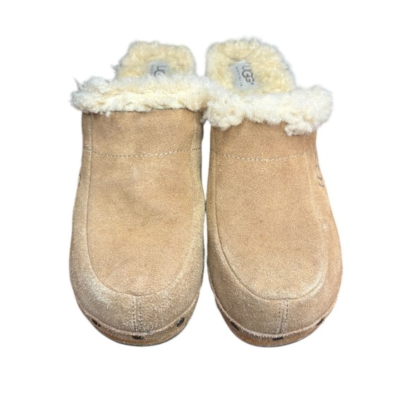 UGG Kalie Chestnut Suede Y2K
Sheepskin Lined Wood Sole Mule
Clogs 5426 Size 9 - Picture 9 of 10